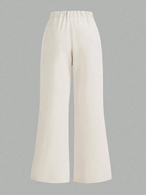 Firerie Plus Size Simple Elegant Delicate Casual Straight Pants For Spring And Summer - Negative Apparel