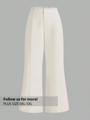 Firerie Plus Size Simple Elegant Delicate Casual Straight Pants For Spring And Summer - Negative Apparel