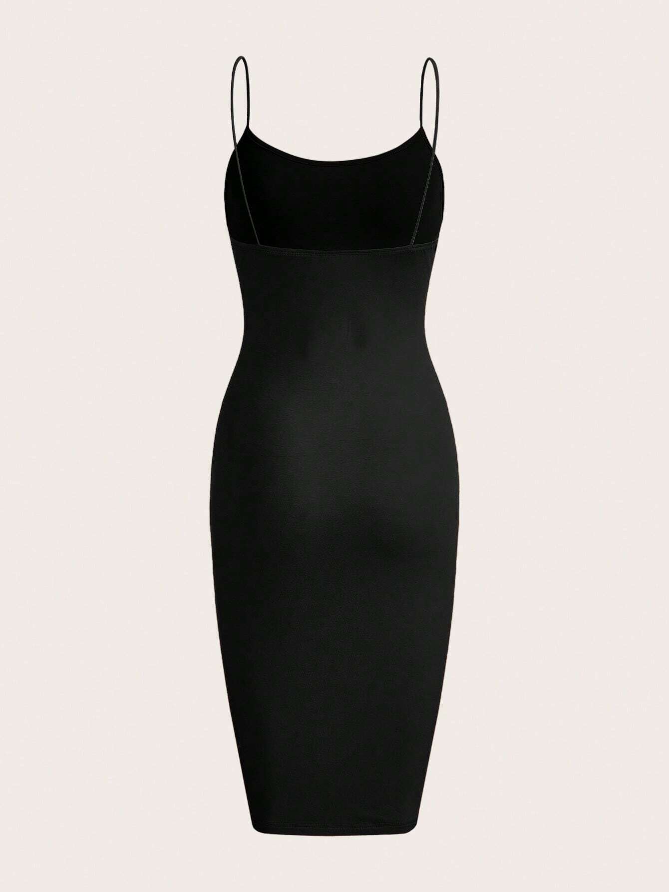 Firerie Solid Base Cami Bodycon Dress - Black FD - Negative Apparel