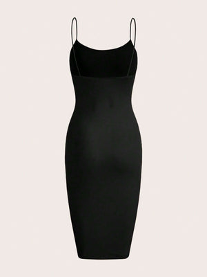 Firerie Solid Base Cami Bodycon Dress - Black FD - Negative Apparel