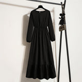 Floral dress children's new sweet temperament long - sleeved high - waisted chiffon dress light luxury - Negative Apparel