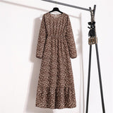 Floral dress children's new sweet temperament long - sleeved high - waisted chiffon dress light luxury - Negative Apparel