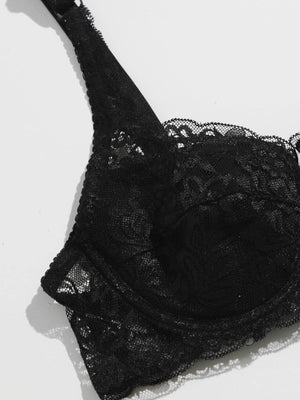 Floral Lace Underwire Bra Lingerie - Negative Apparel