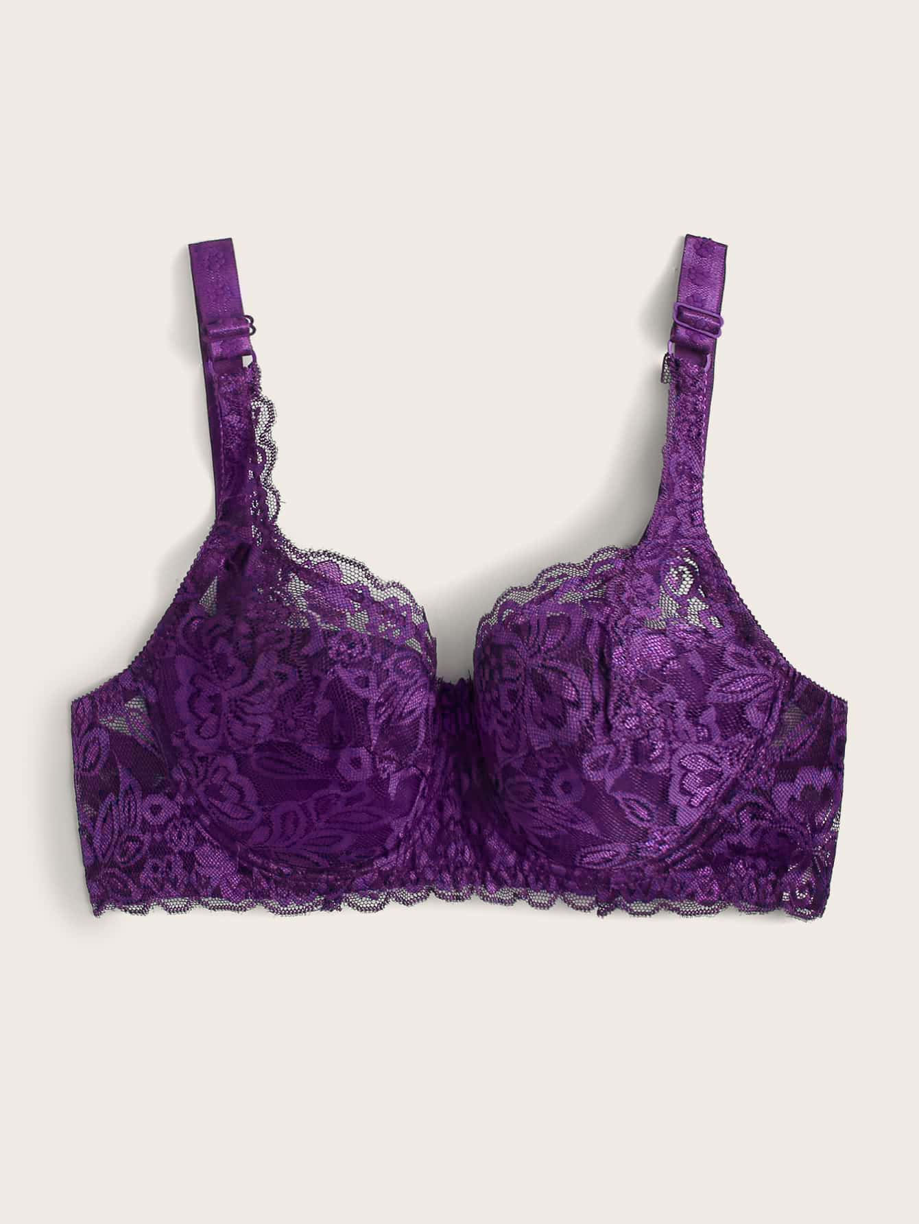 Floral Lace Underwire Bra - Negative Apparel