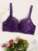 Floral Lace Underwire Bra - Negative Apparel