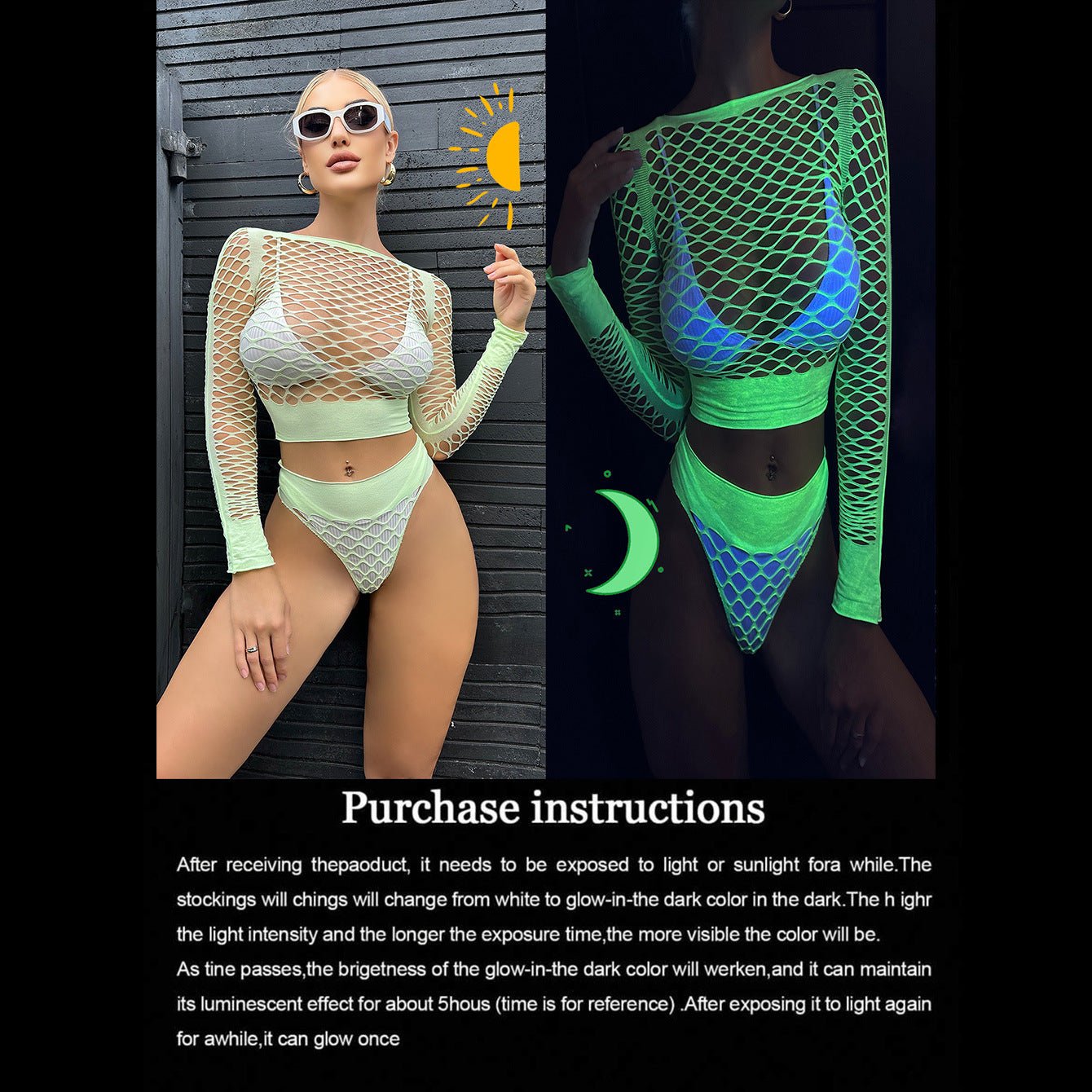 Fluorescent Green Nylon Outfit – Cute Girl / Prom Queen Role - Playing, Made Garment - Negative Apparel