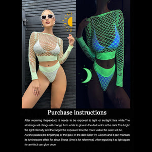 Fluorescent Green Nylon Outfit – Cute Girl / Prom Queen Role - Playing, Made Garment - Negative Apparel
