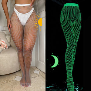 Fluorescent Nylon Romper Tights – Sexy Nightclub Dance Wear, Foot - Stepping Socks - Negative Apparel