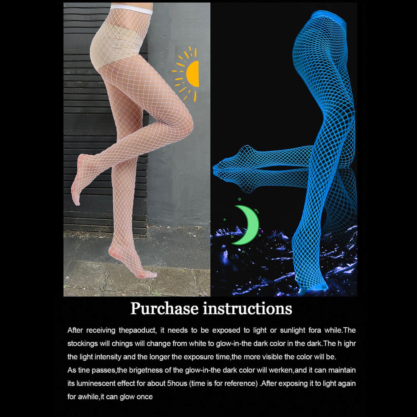 Fluorescent Nylon Romper Tights – Sexy Nightclub Dance Wear, Foot - Stepping Socks - Negative Apparel