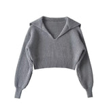 Four - color lapel versatile knitted sweater - Negative Apparel