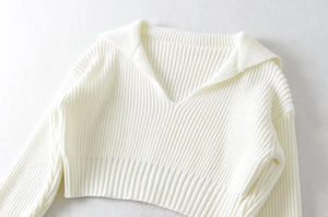 Four - color lapel versatile knitted sweater - Negative Apparel