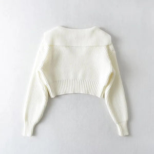 Four - color lapel versatile knitted sweater - Negative Apparel