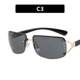 Frameless sunglasses Y2K sweet cool sunglasses 2025 new square sunglasses for women - Negative Apparel