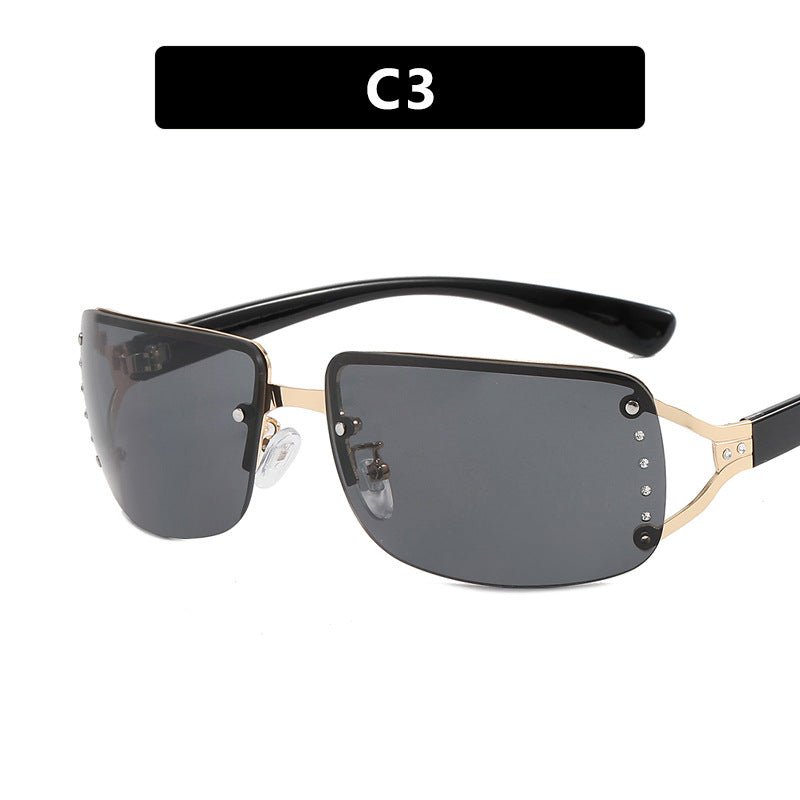 Frameless sunglasses Y2K sweet cool sunglasses 2025 new square sunglasses for women - Negative Apparel