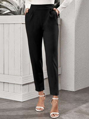 Frenchy High-Rise Slant Pocket Tapered Pants - Negative Apparel