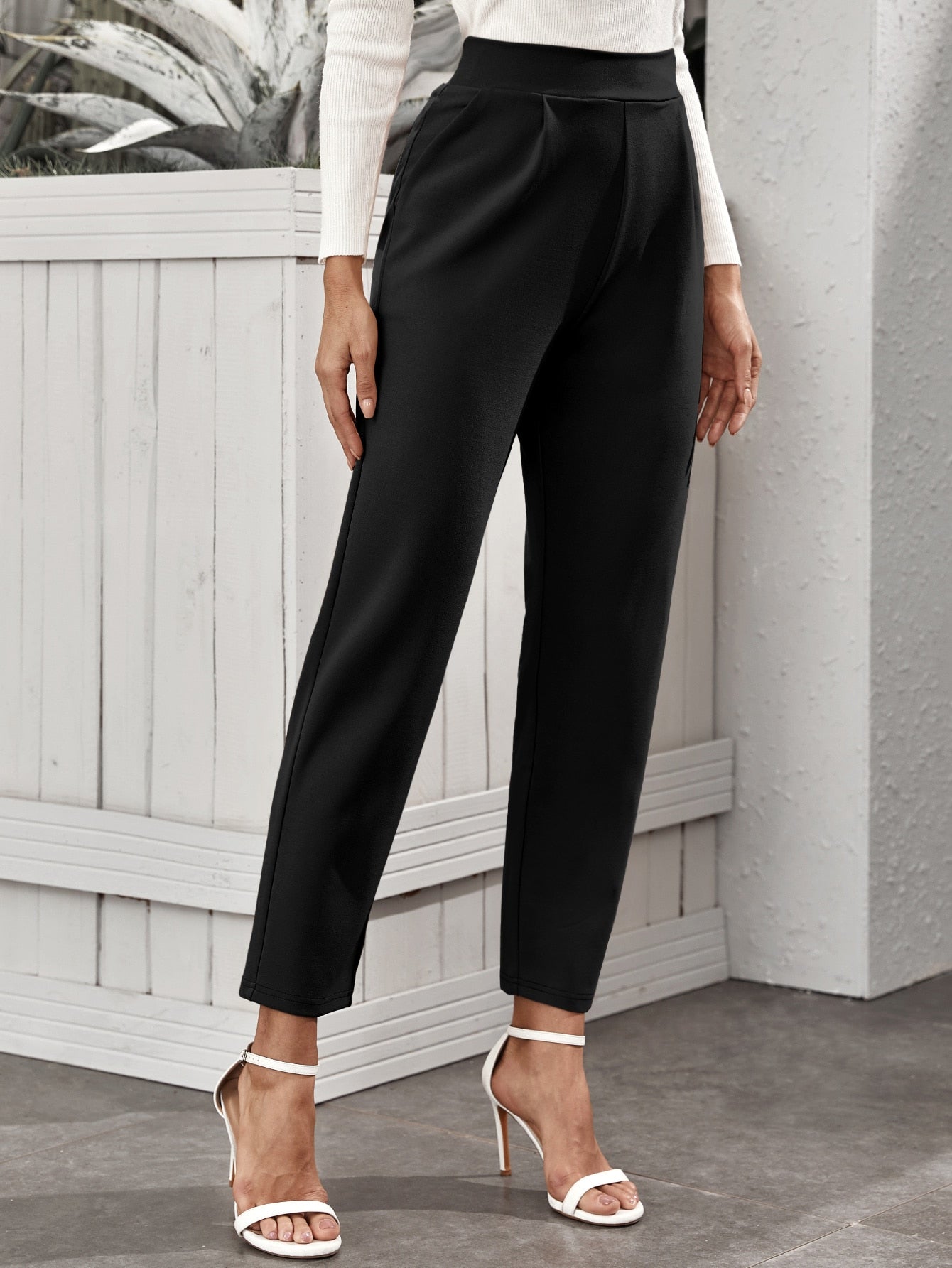 Frenchy High-Rise Slant Pocket Tapered Pants - Negative Apparel