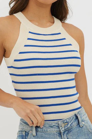 Frenchy Striped Knit Fitted Top - Negative Apparel