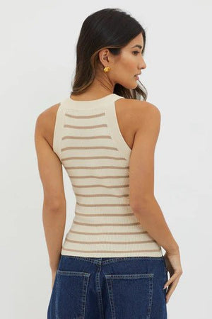 Frenchy Striped Knit Fitted Top - Negative Apparel