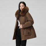 Fur Collar thickened jacket with large pockets Jacket - Negative Apparel