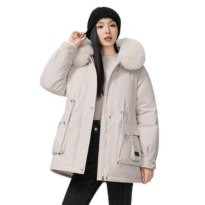 Fur Collar thickened jacket with large pockets Jacket - Negative Apparel