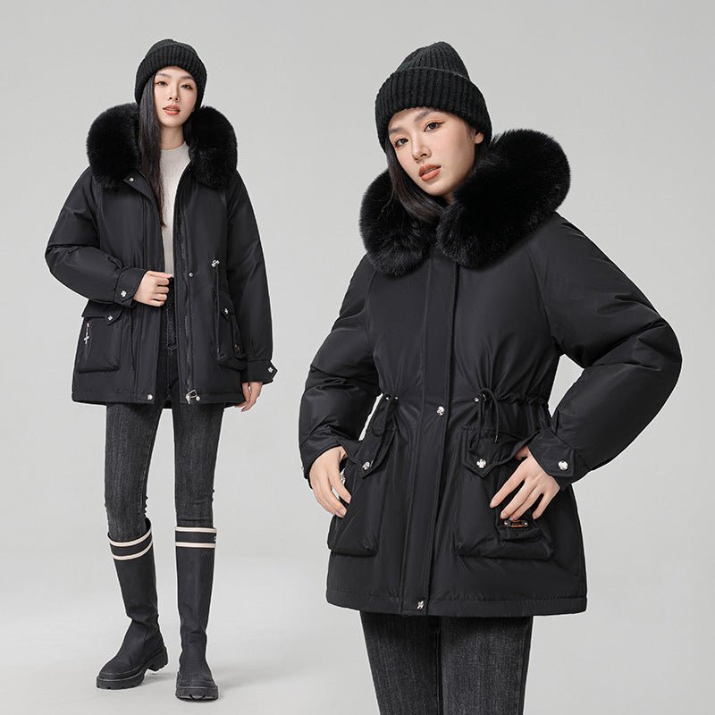 Fur Collar thickened jacket with large pockets Jacket - Negative Apparel