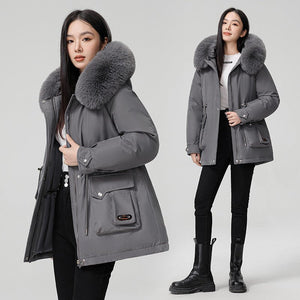 Fur Collar thickened jacket with large pockets Jacket - Negative Apparel