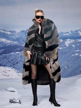Fur imitation fur coat imitation tiger pattern extended artificial fur jacket loose and light luxury - Negative Apparel
