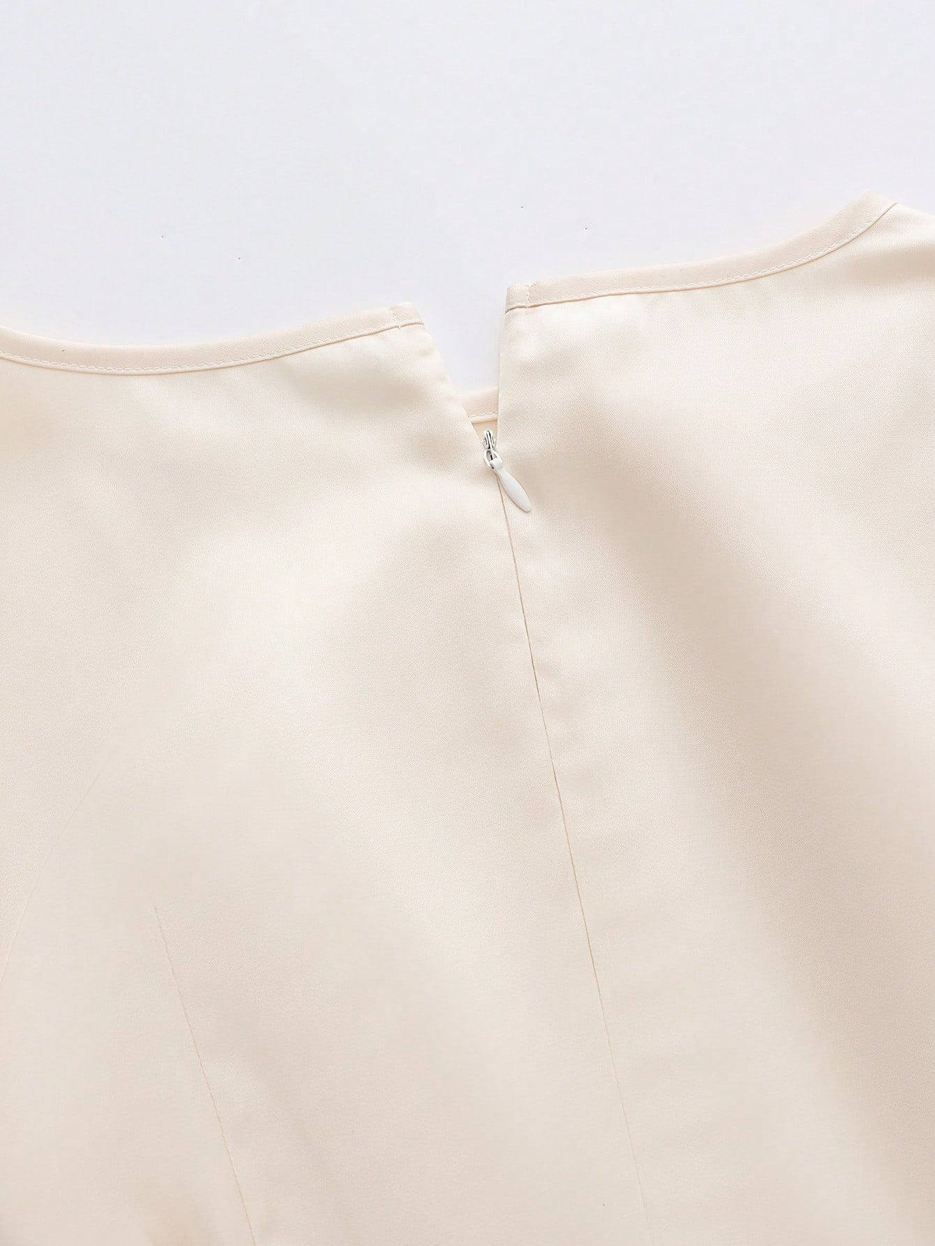 GlowEve Women's Elegant Long Sleeve Asymmetrical Dress with Metallic Pleats, Apricot Color, Suitable for Autumn and Winter - Negative Apparel