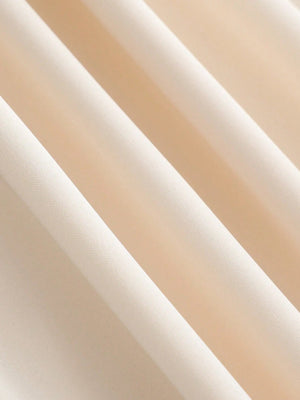 GlowEve Women's Elegant Long Sleeve Asymmetrical Dress with Metallic Pleats, Apricot Color, Suitable for Autumn and Winter - Negative Apparel