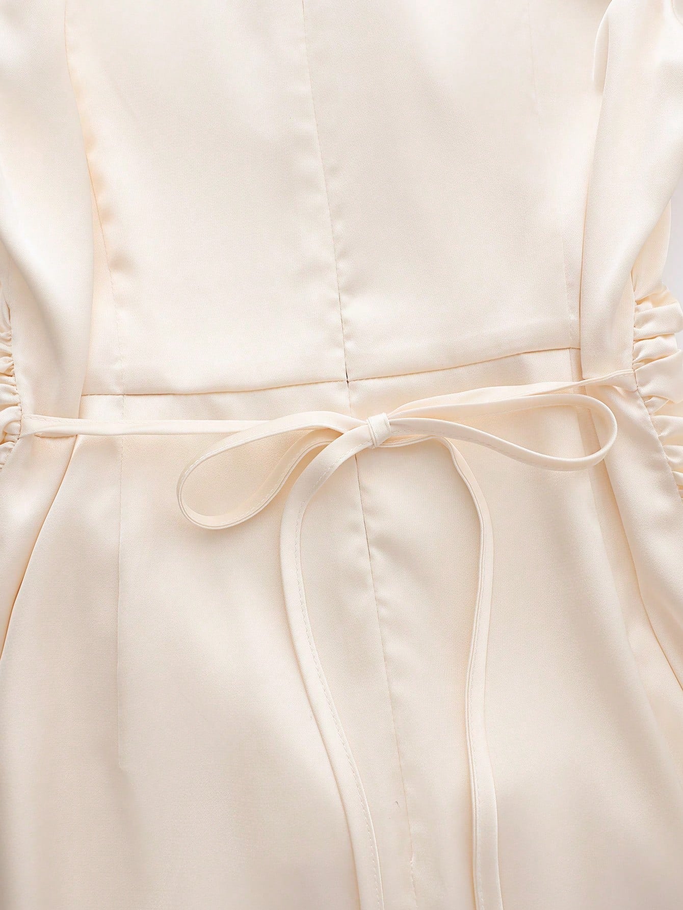 GlowEve Women's Elegant Long Sleeve Asymmetrical Dress with Metallic Pleats, Apricot Color, Suitable for Autumn and Winter - Negative Apparel