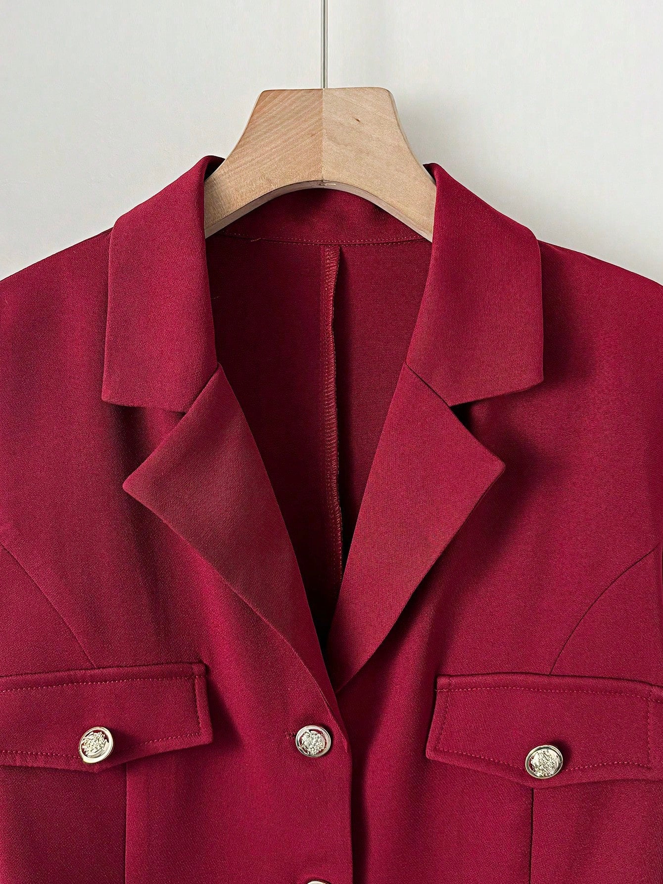 GlowEve Women's Elegant Solid Color Versatile Turndown Collar Cinched Waist Long Sleeve Regular Jacket, Autumn - Negative Apparel