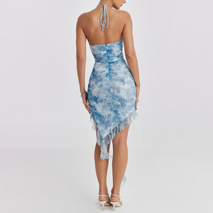 Halter Neck Irregular Mini Dress – Spring 2025 - Negative Apparel