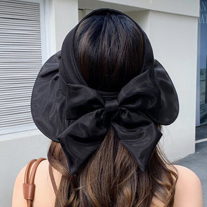 Hat for women summer small fresh sweet mesh empty top hat new outdoor travel bow sun hat - Negative Apparel