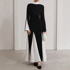 High - end dress women's niche high - end splicing long A - shaped skirt - Negative Apparel