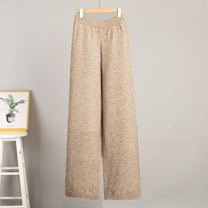 High - neck sweater co - ords loose casual lazy thickened wide leg trousers suit - Negative Apparel