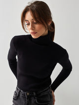 High - necked knitted pullover sweater for women - Negative Apparel