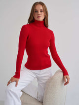 High - necked knitted pullover sweater for women - Negative Apparel