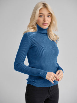 High - necked knitted pullover sweater for women - Negative Apparel