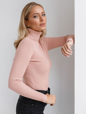 High - necked knitted pullover sweater for women - Negative Apparel