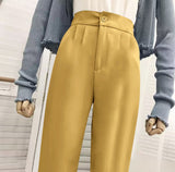 High waist drape casual wide leg suit pants for women - Negative Apparel