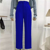 High waist drape casual wide leg suit pants for women - Negative Apparel