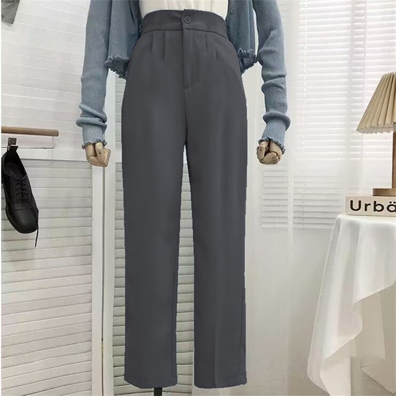 High waist drape casual wide leg suit pants for women - Negative Apparel