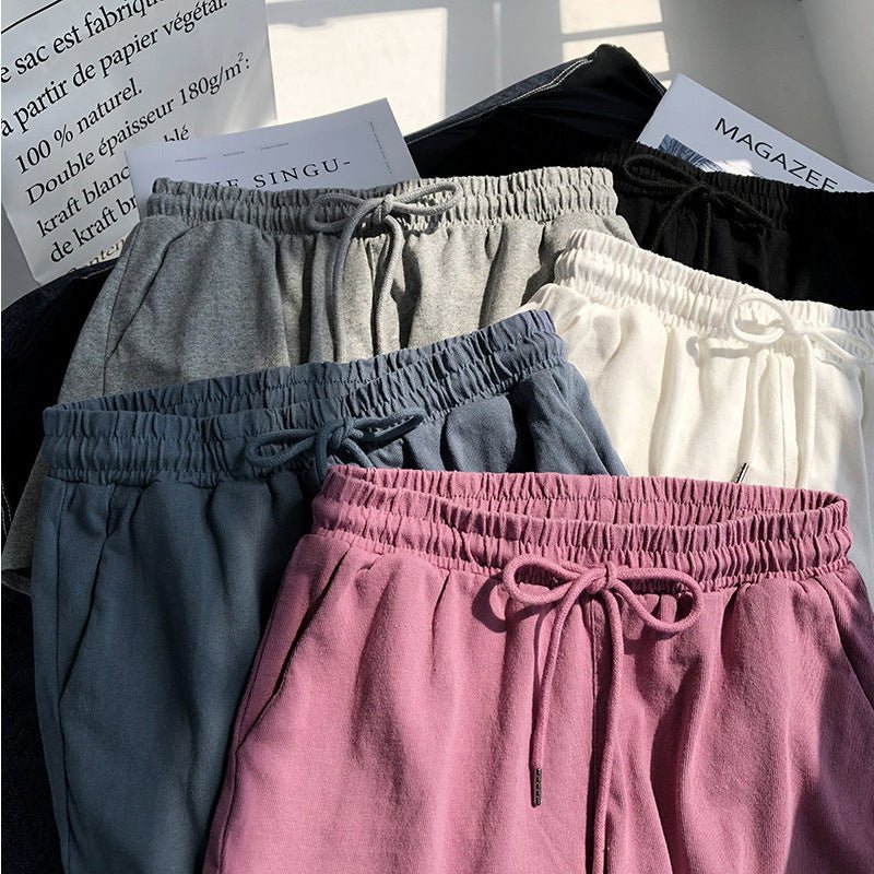 High waist elastic waist sports shorts women's loose casual outer wear 2025 new wide leg pants home shorts summer - Negative Apparel