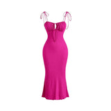 High - Waist Lacing Suspender Maxi Dress - Negative Apparel