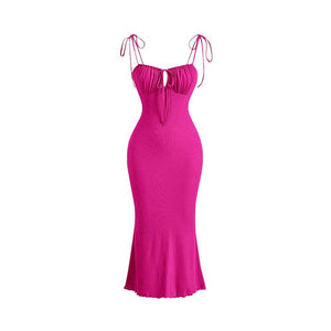 High - Waist Lacing Suspender Maxi Dress - Negative Apparel