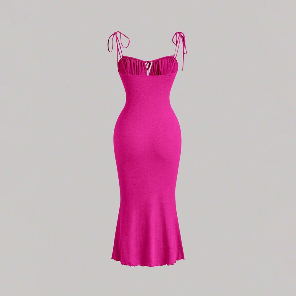 High - Waist Lacing Suspender Maxi Dress - Negative Apparel