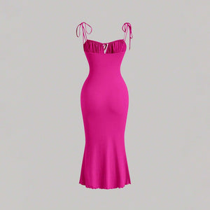 High - Waist Lacing Suspender Maxi Dress - Negative Apparel