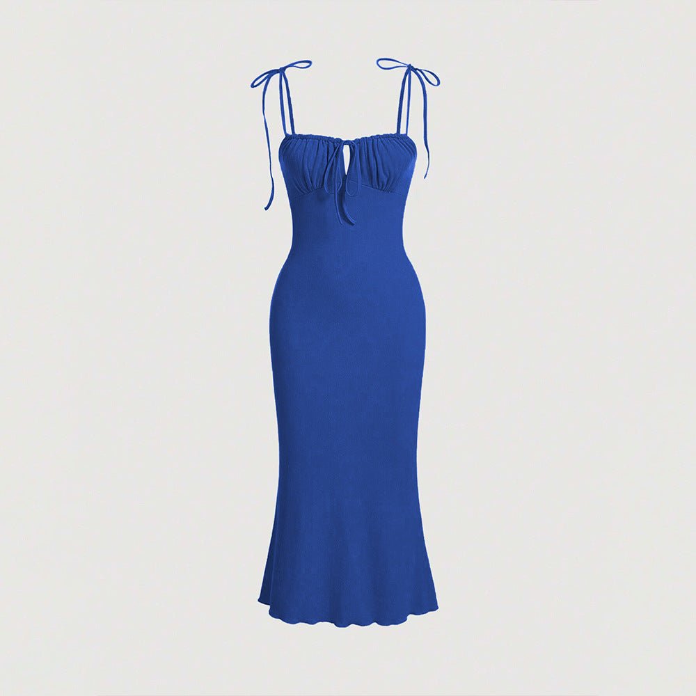 High - Waist Lacing Suspender Maxi Dress - Negative Apparel