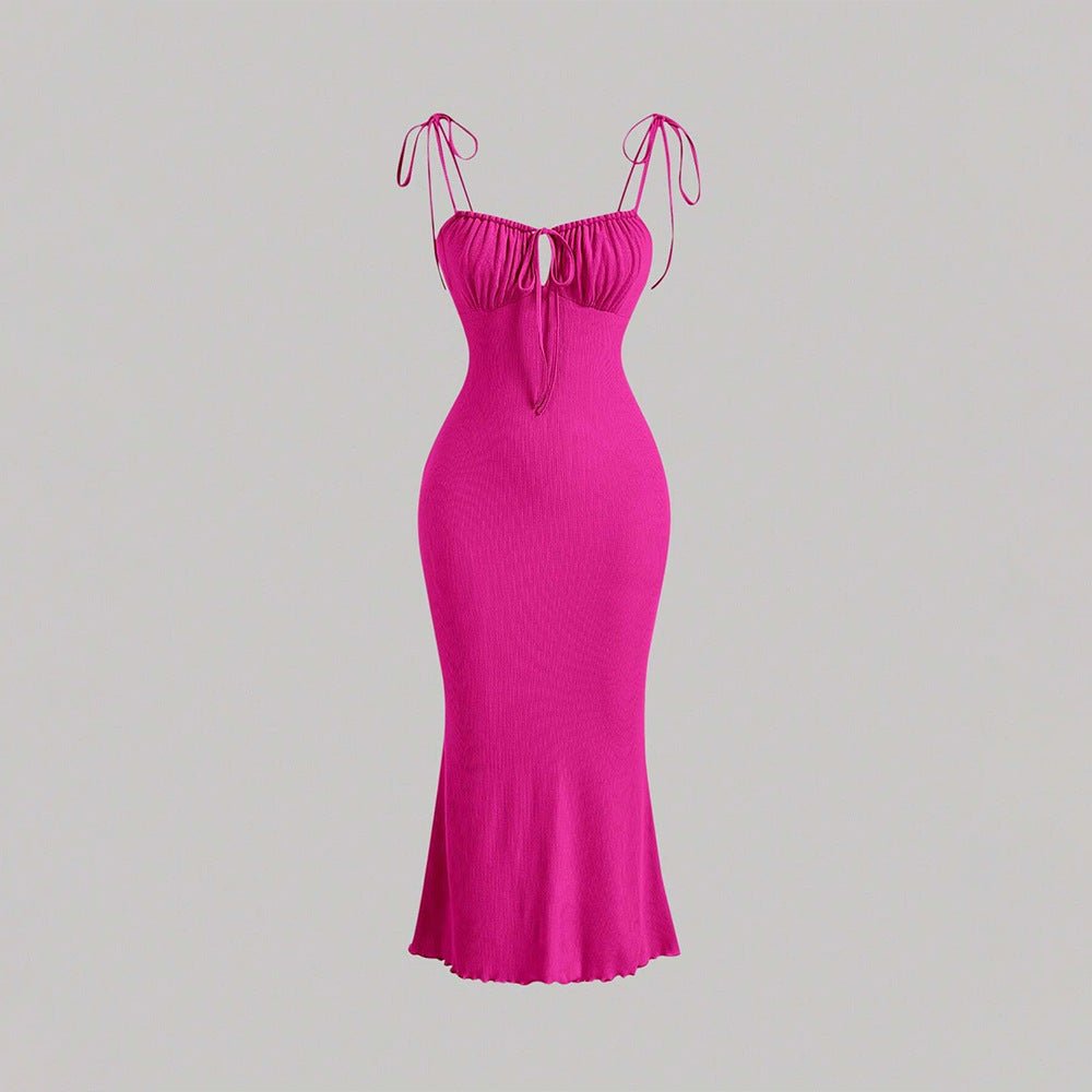 High - Waist Lacing Suspender Maxi Dress - Negative Apparel