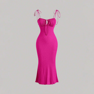 High - Waist Lacing Suspender Maxi Dress - Negative Apparel